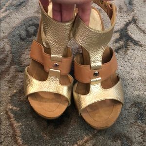 Gold and Tan Heels